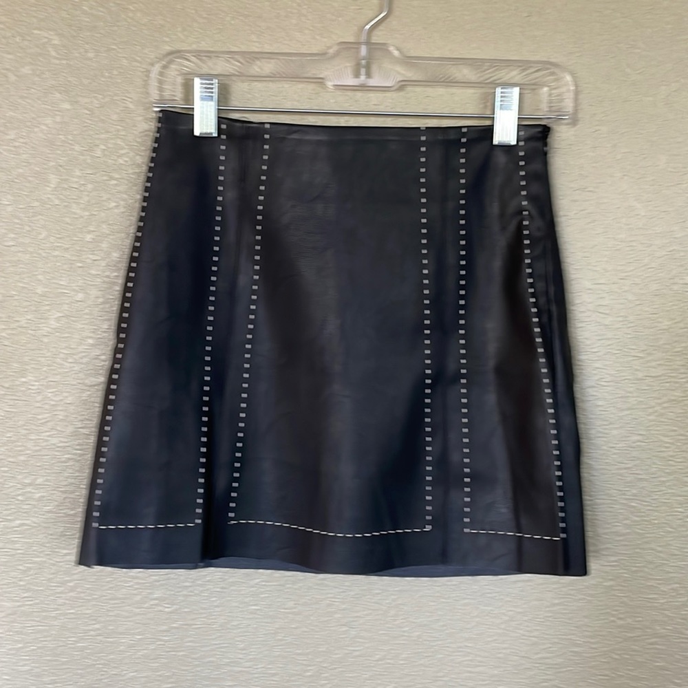 Faux leather mini skirt